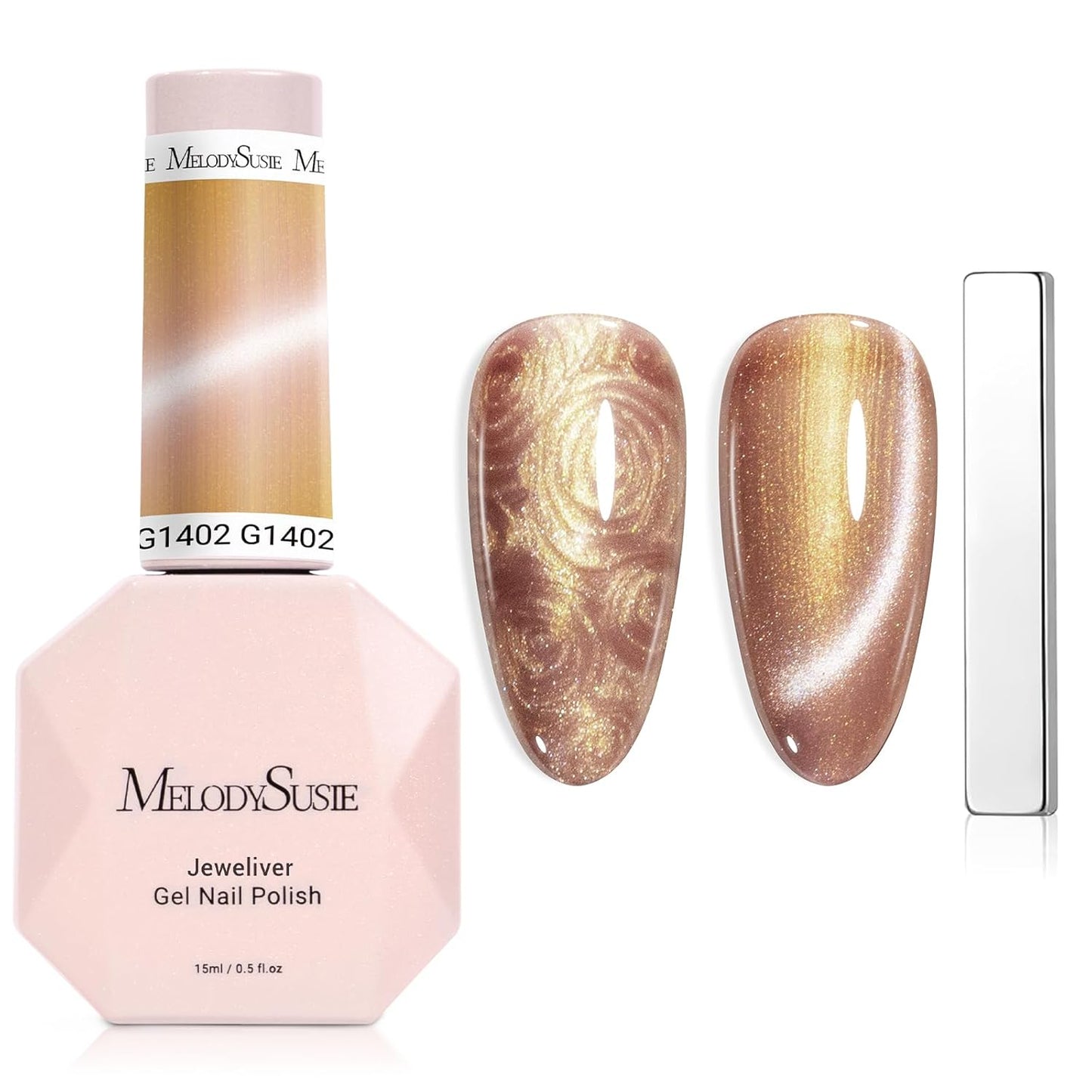 MelodySusie Cat Eye Gel Nail Polish - Burgundy Red Glitter Holographic | 0.5 Fl Oz UV Nail Art