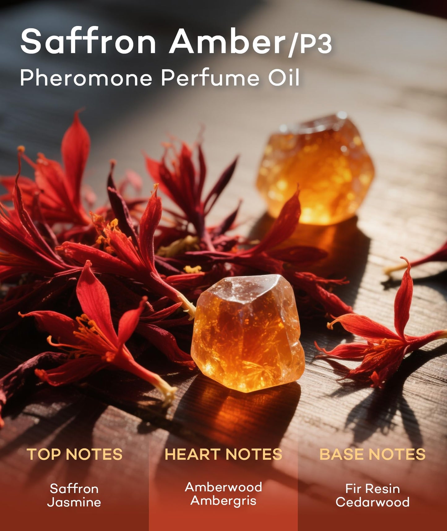 purefittech Pheromones Perfume Oil for Women, Long Lasting Saffron Amber Scent Roll-on Fragrance Perfume Oil, 0.34 fl oz (10ml) Travel Size, Made in USA, Eau de Parfum