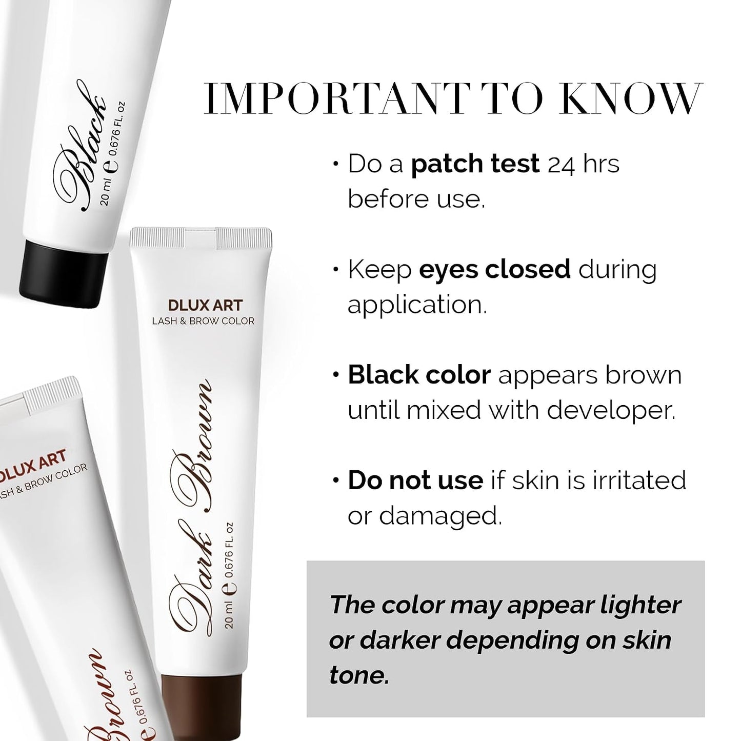 Korean Eyebrow Color Kit - Long-Lasting Black Brow Color for Natural-Looking Brows | Salon & Home Use