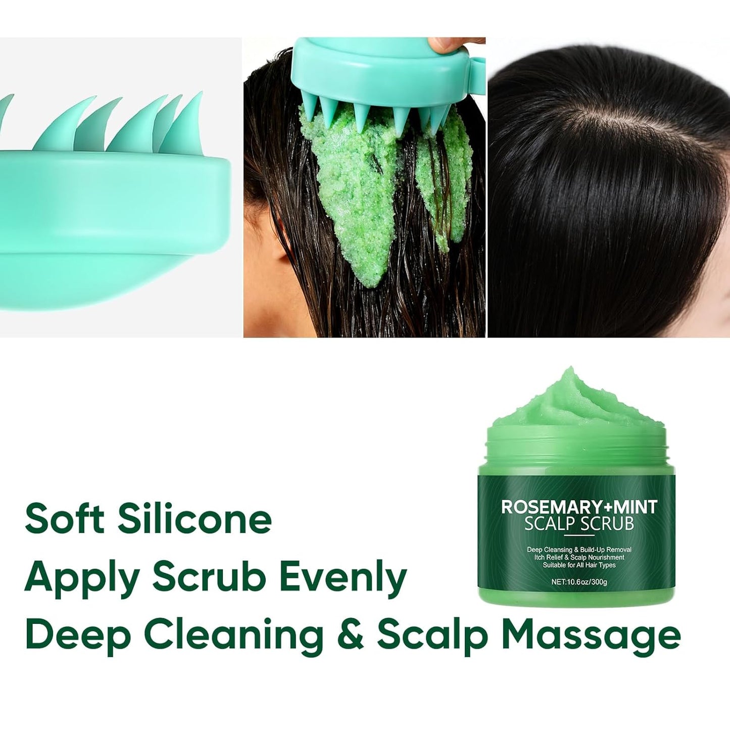 Rosemary Scalp Scrub - Exfoliating Hair Scrub for Healthy Hair Growth | 10.6oz/300g
