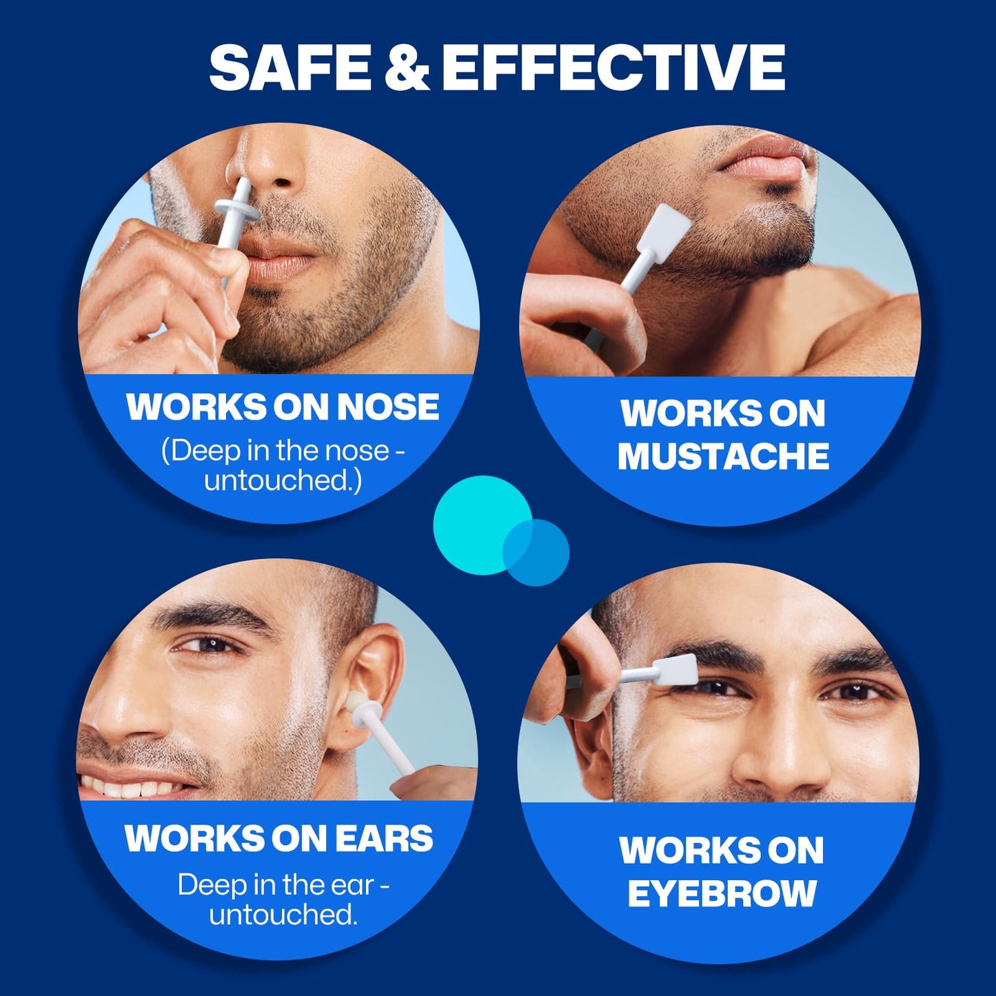 Wokaar Nose & Ear Waxing Sticks–Professional Nasal Hair Removal 60 Precision Applicators for Pain-Free Waxing at Home. Say Goodbye to Plucking! (Wax refills & wipes sold separately.)