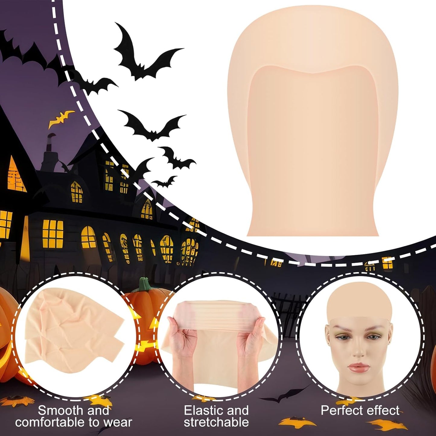 Bald Cap for Halloween Costumes | Latex Wig Caps for Adults & Women - 2/4/8 Pieces