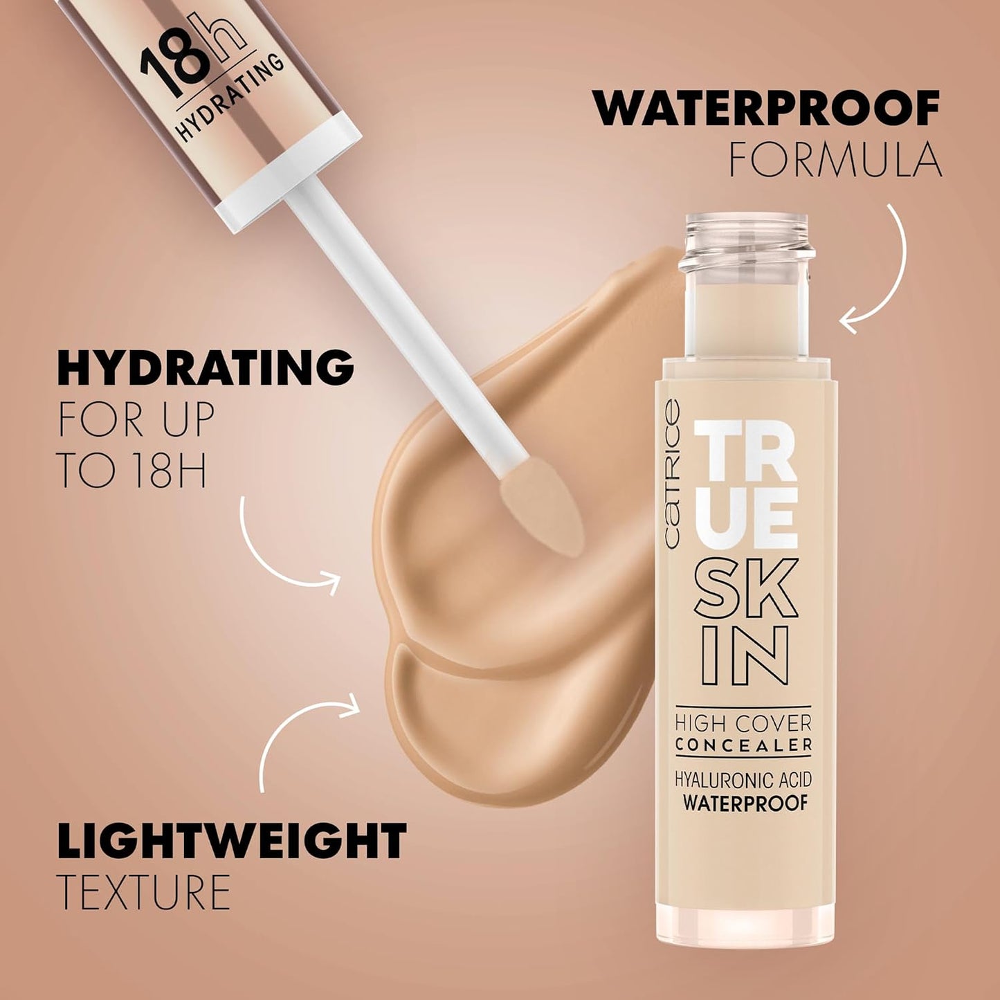Catrice True Skin High Cover Concealer - Waterproof & Lightweight | 032 Neutral Biscuit, 18-Hour Wear, Vegan