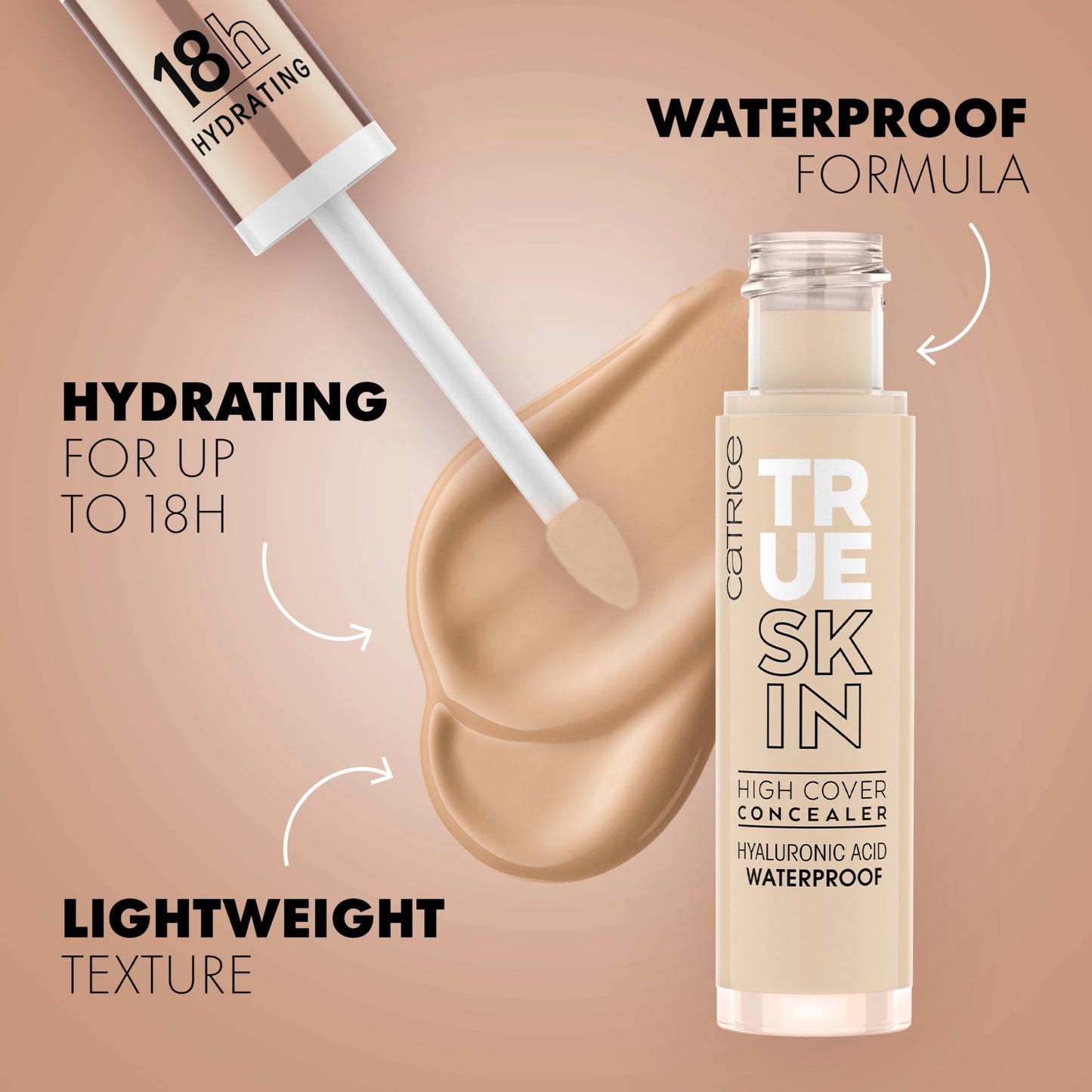 Catrice | True Skin High Cover Concealer (032 | Neutral Biscuit) | Waterproof & Lightweight for Soft Matte Look | With Hyaluronic Acid & Lasts Up to 18 Hours | Vegan, Cruelty Free