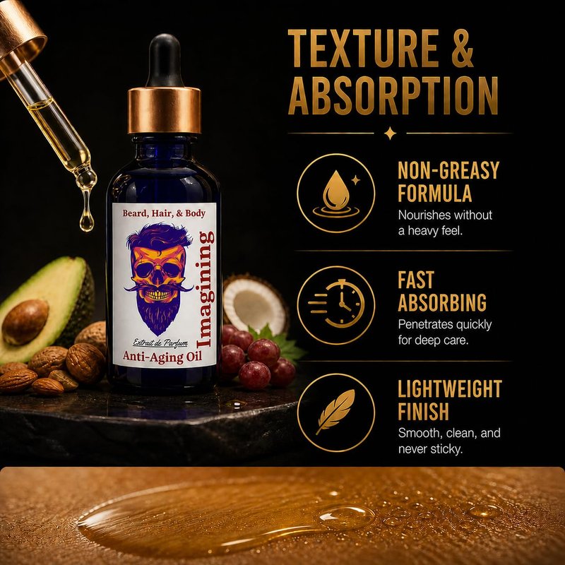 Imagining Scented Beard Oil for Men – Beard Growth Serum & Conditioner | Softener & Moisturizer for Dry Oily Skin | 11 Natural Anti-Aging Oils | Argan, Jojoba & Castor | Facial Hair & Mustache Growth