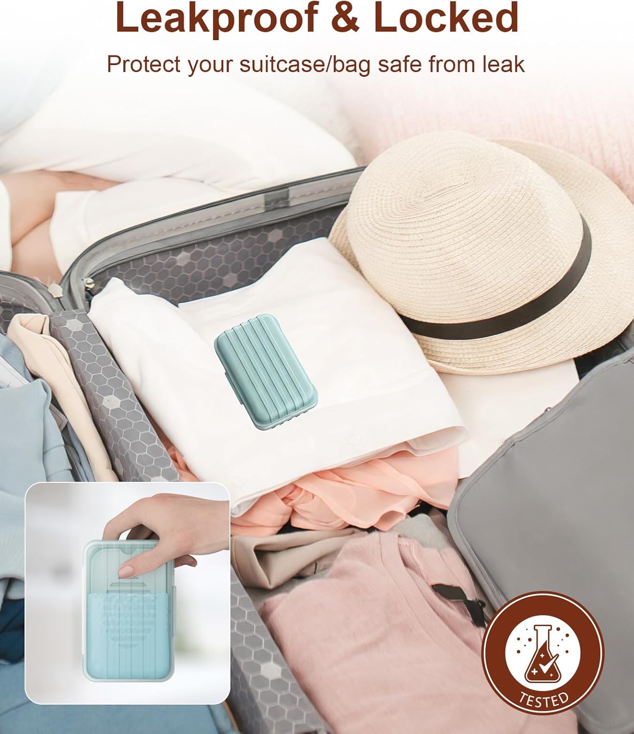 Leakproof Bar Soap Holder Dish with Lid - Portable Travel Soap Case for Gym, Camping & Outdoor Use | Blue