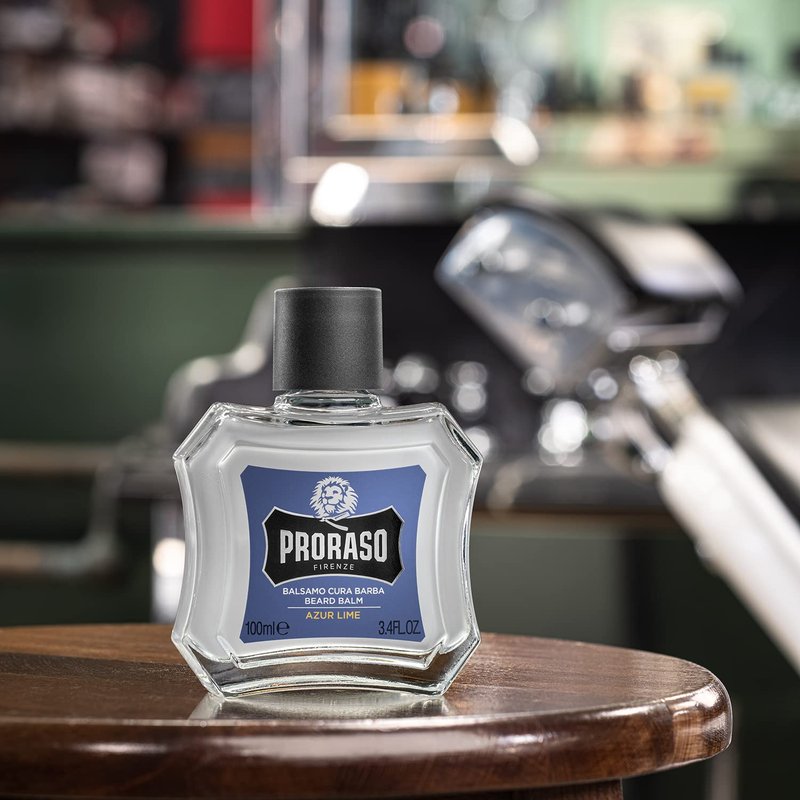 Proraso Azur Lime Beard Balm - Moisturizing Citrus & Mint Condition Beards & Soften New Beard Growth - Leave In Facial Hair Conditioner for Men - 3.4oz