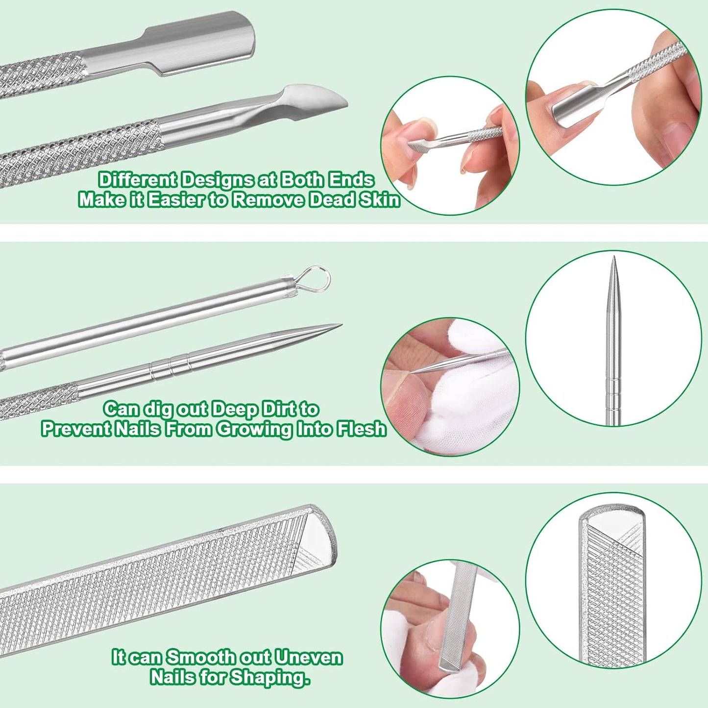 Ingrown Toenail Removal Tool Kit - 6-Pack Surgical Stainless Steel Files & Lifters | Professional Pedicure Tools for Pain Relief