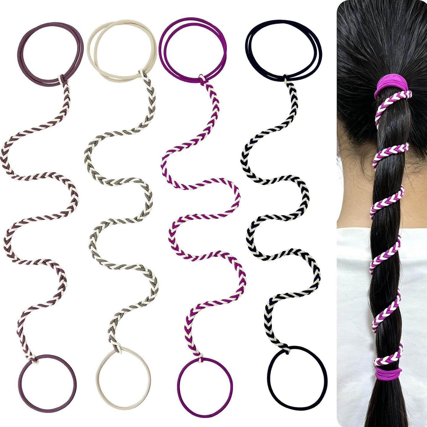 Sport Hair Ties for Women - 16 Pack Soft Nylon Elastic Ponytail Holders | Perfect for Thick, Curly & Fine Hair