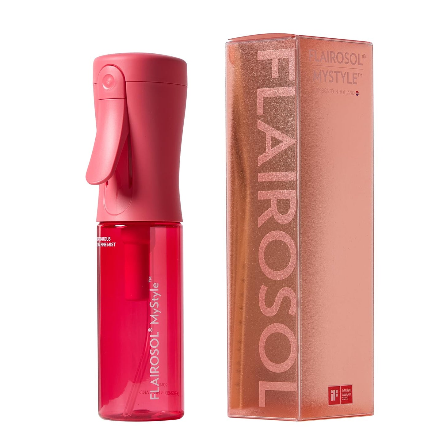 FLAIROSOL MyStyle Travel Continuous Spray Bottle, 3.04oz/90ml, Pink