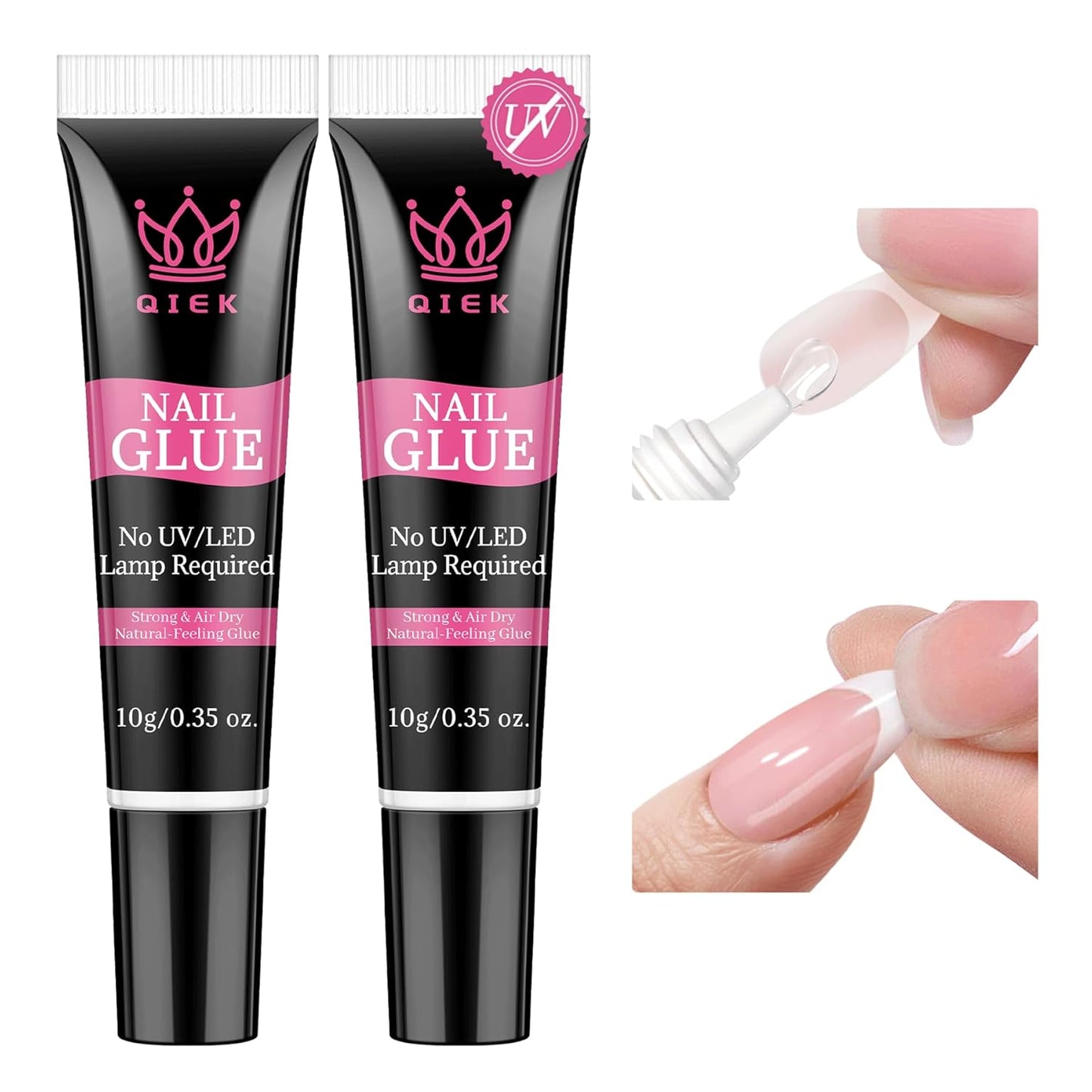 Strong Nail Glue - Quick Dry Semi Solid Gel Adhesive for Press Ons | 10g/0.35oz, Waterproof Bond for DIY Manicure