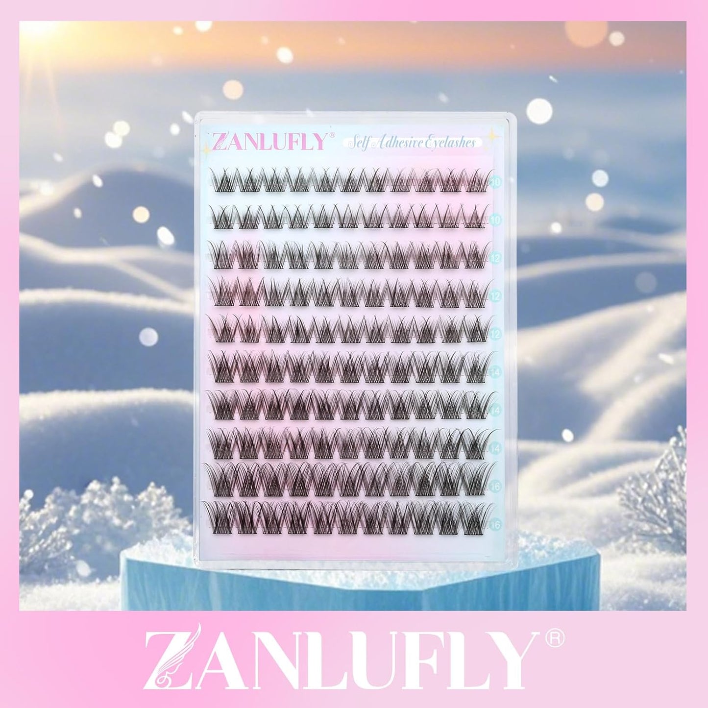 Self-Adhesive Eyelash Clusters - Natural Wispy C-Curl Pre-Glued Lashes | 10-16MM Individual Extensions