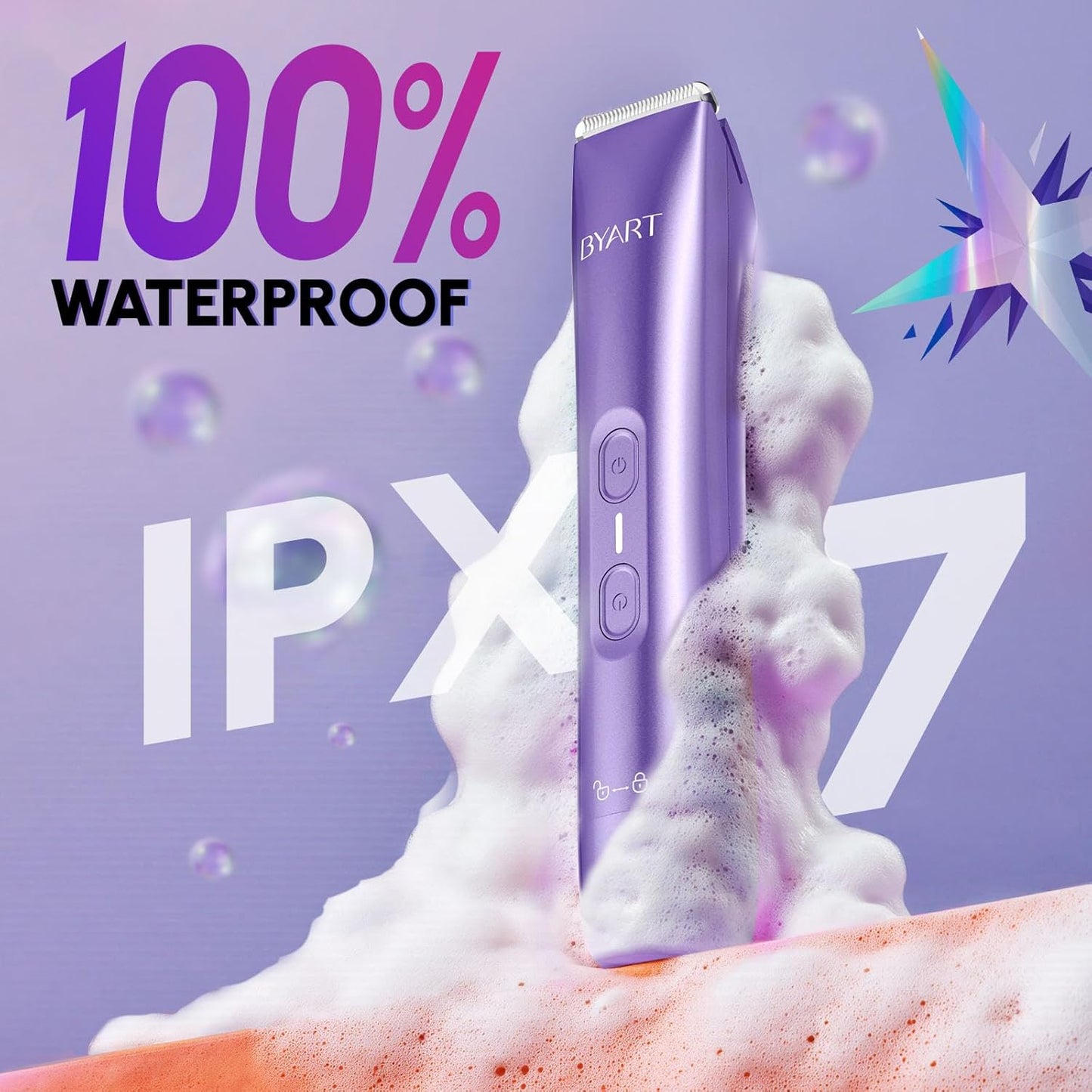 Bikini Trimmer for Women - Dual Head IPX7 Waterproof Electric Razor for Painless Hair Removal | Portable Cordless Shaver, Fast Charging