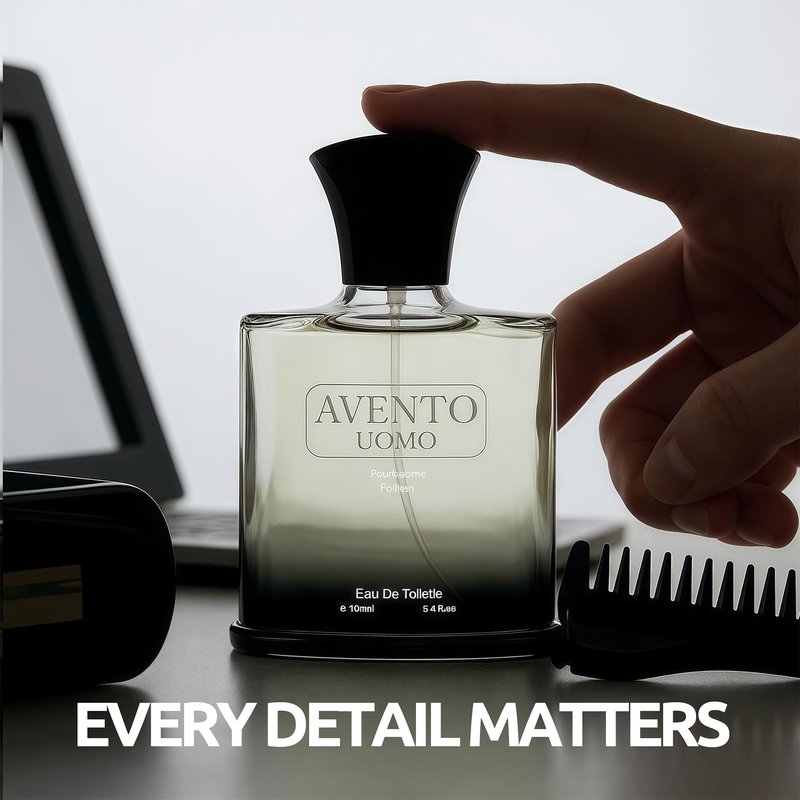 A CENTER Avento Eau de Parfum for Men 3.4 Fl Oz Perfume | Long Lasting Sophisticated Woody & Aromatic Fragrance | Elegant Glass Spray Bottle | Cologne Gift Daily Use