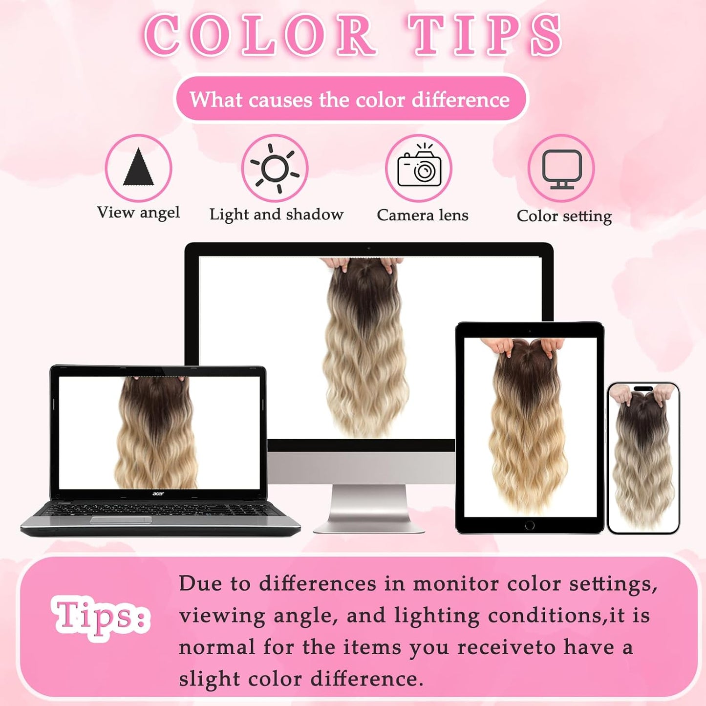 Hair Toppers for Women - 20 Inch Hand-Tied Breathable Clip-In Human Hair Pieces | Dark Brown Wispy Bangs