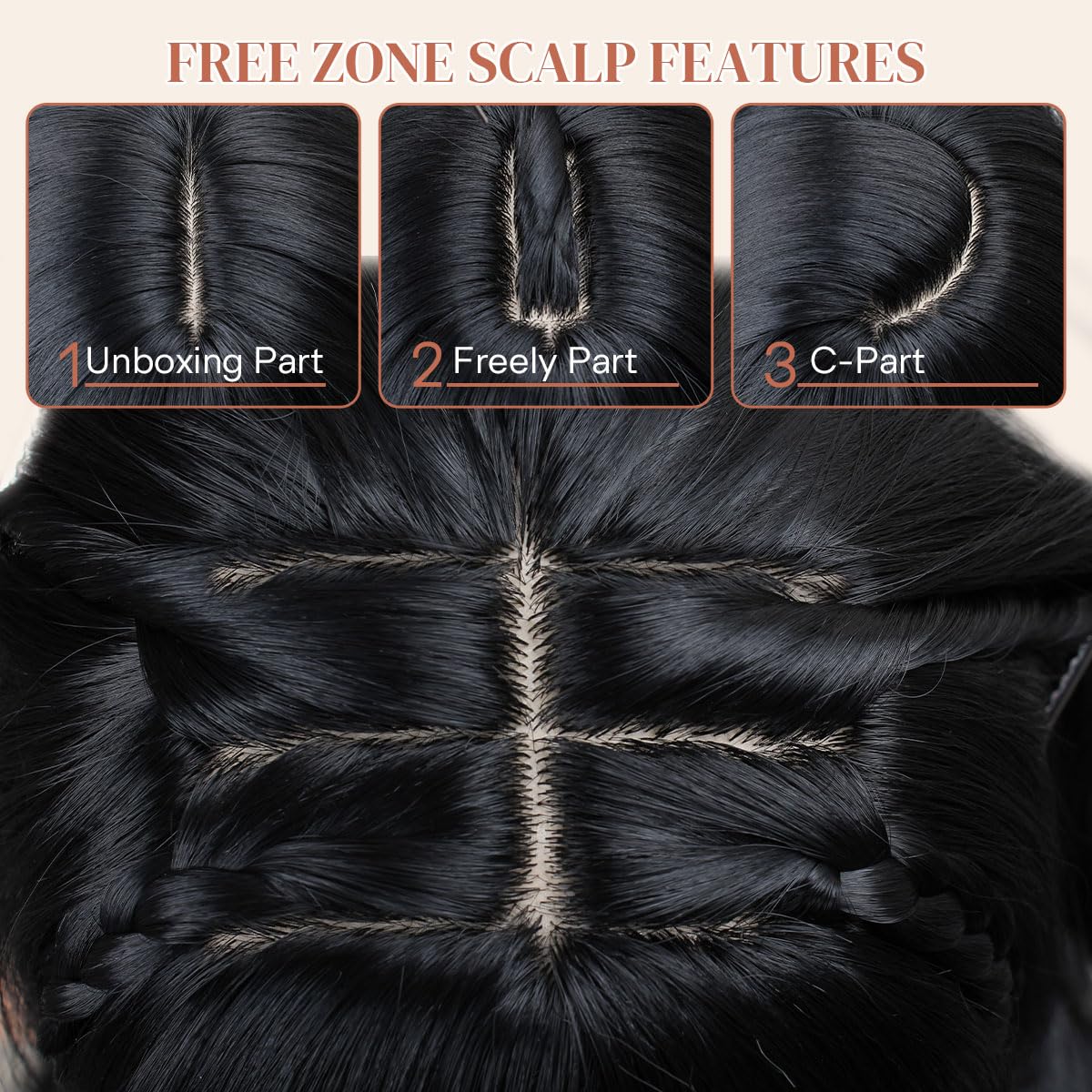 Layered Black Wig with Bangs - 26 Inch Long Synthetic Heat-Resistant Hair | Realistic Scalp Free Parting for Daily & Party Use