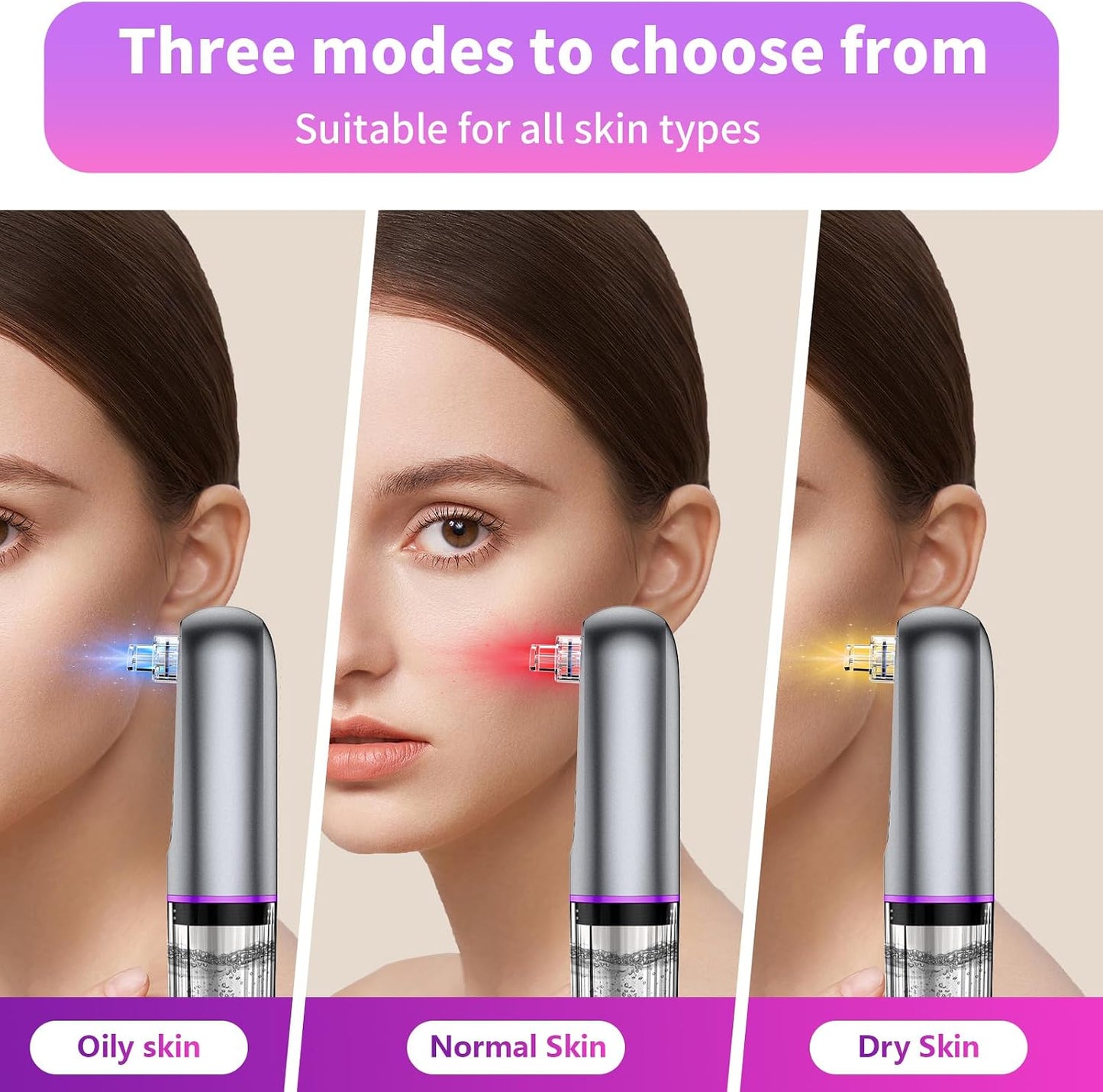 Blackhead Remover Vacuum - Facial Pore Extractor with 3 Suction Levels & 5 Heads for Deep Cleansing | Skin Care Tool