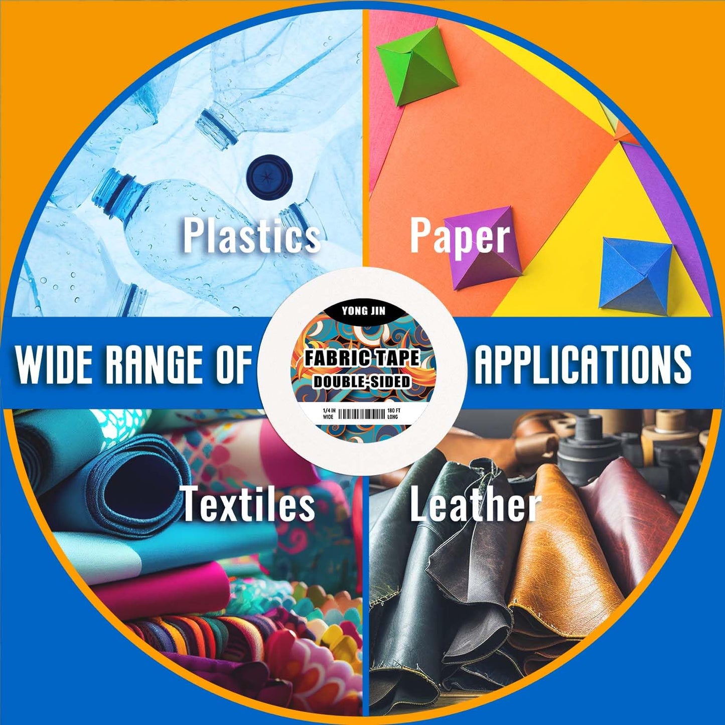 Double-Sided Fabric Tape - No Sewing or Ironing Needed | Quick Clothing Repairs, Adhesive Cloth Tape (2 Rolls, 1/4" & 1/2")