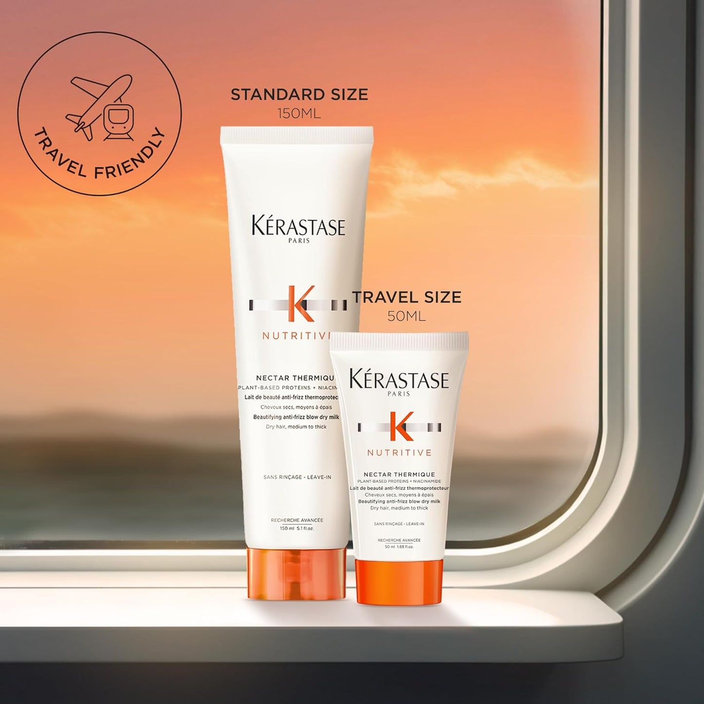 Kerastase Nectar Thermique Heat Protecting Cream - Anti-Frizz & Shine, Niacinamide for Medium to Thick Dry Hair