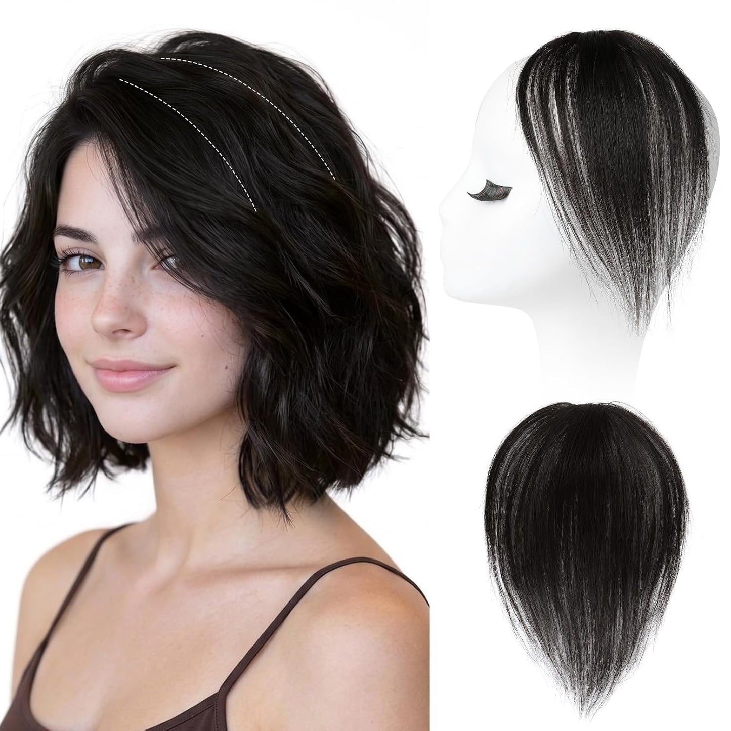 REECHO Clip-In Hair Volumizer | Short Thick Extensions for Fine Hair - Silver Grey, 8 Inch