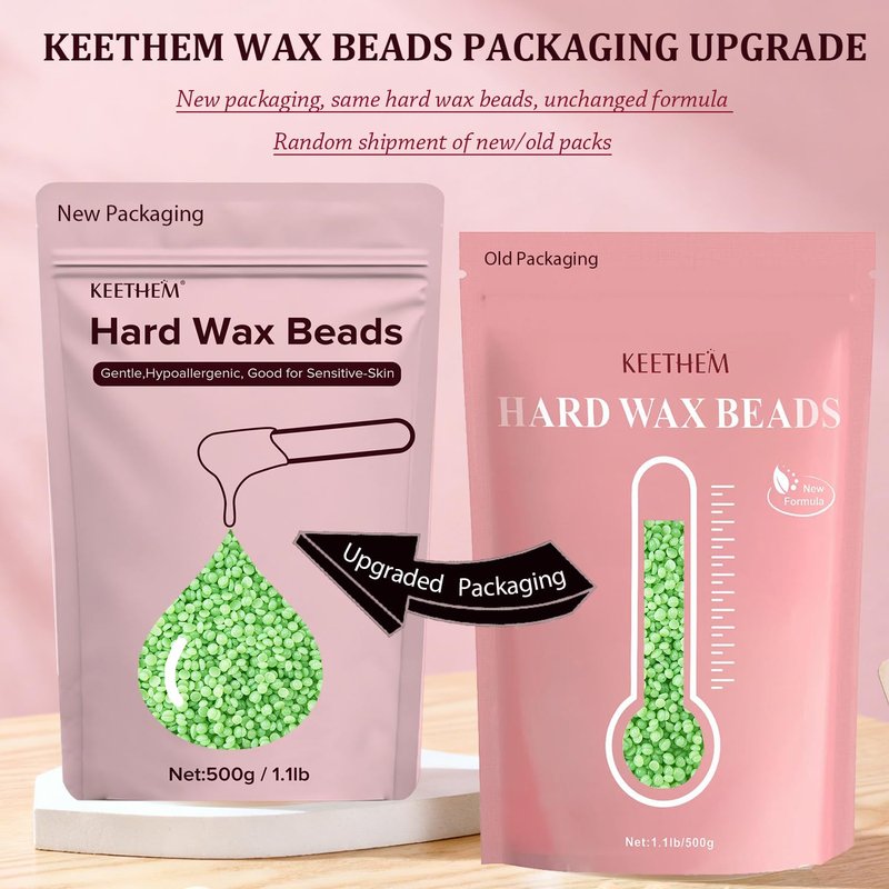 Hard Wax Painless Waxing Beads and Sticks for Full Body Hair Removal for Women and Men - 1.1lb/17.6oz Wax Beans with 20 Sticks for Sensitive Skin, Bikini, Brazilian, Armpit, Back and Chest