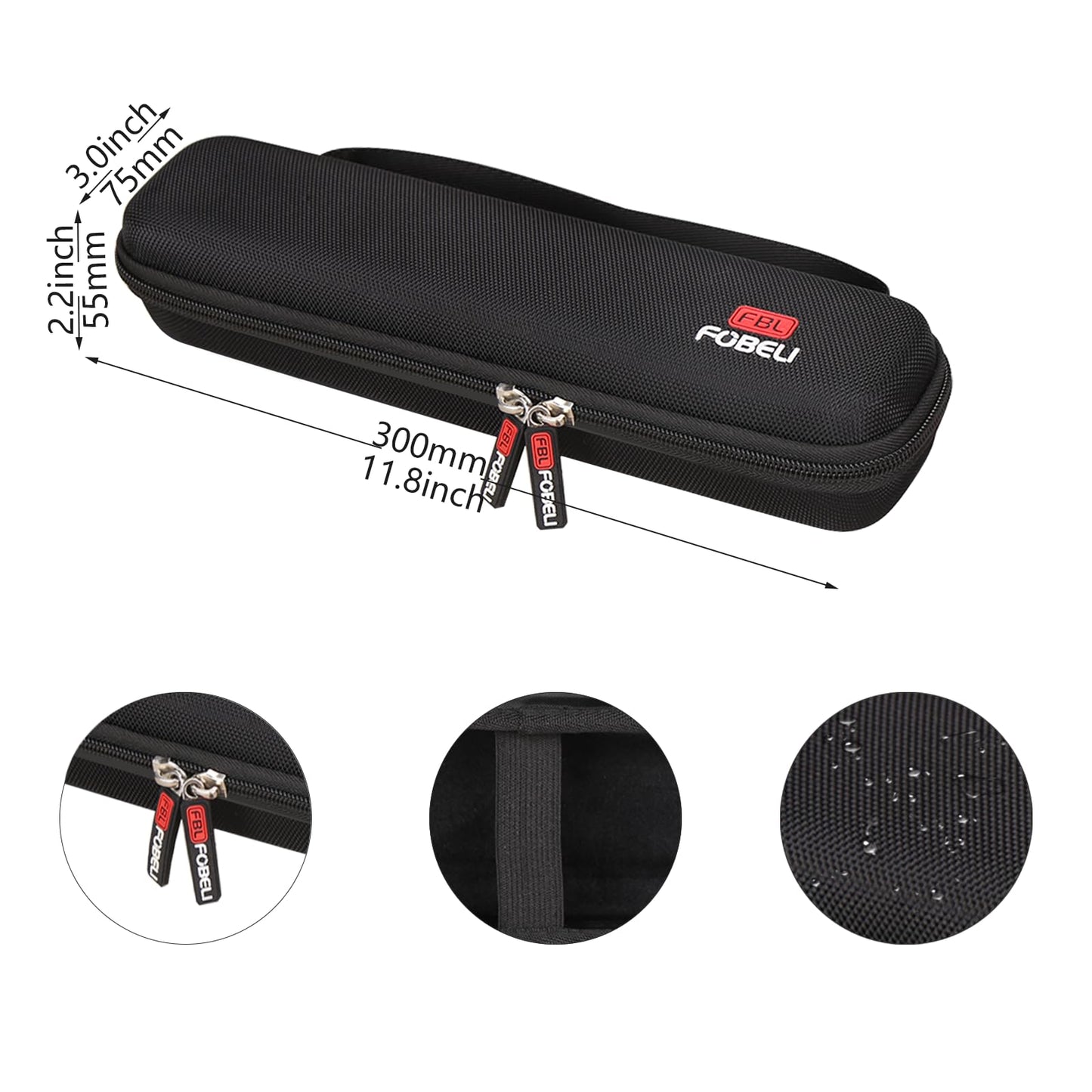 FBLFOBELI EVA Hard Carrying Case Compatible with Epson Workforce ES-50/ES-55R/ ES-60W/ES-65WR/DS-30/DS-70/DS-80W and Epson RapidReceipt RR-60/70W Portable Document Scanner (Case Only) (Black)