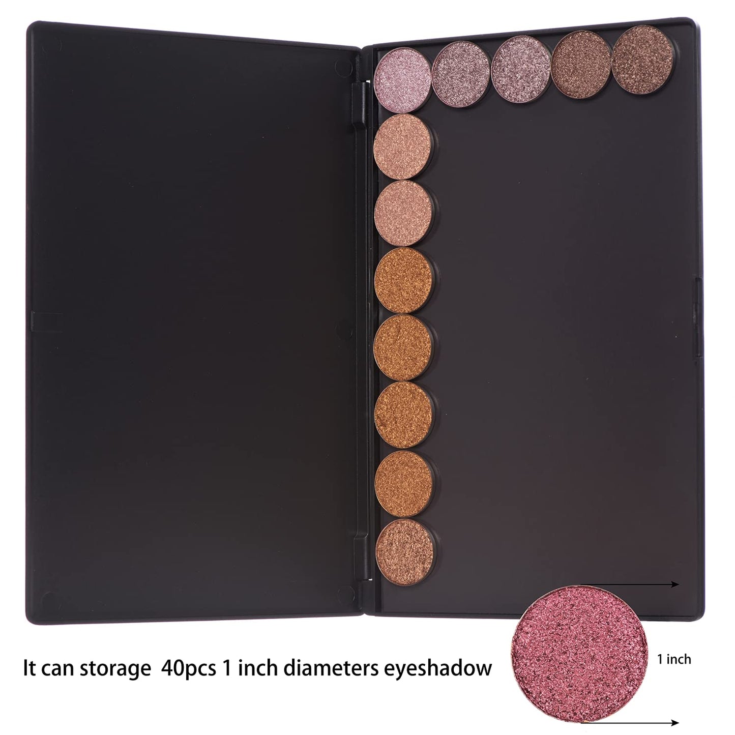 Large Empty Magnetic Eyeshadow Makeup Palette - 15 Adhesive Stickers for Lipstick & Blush