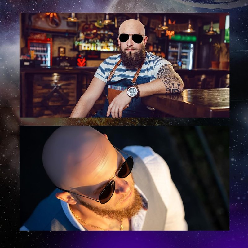 Bald Caps for Men & Women - Nylon Makeup Wig Cap with Glasses | Cosplay Costume Accessory