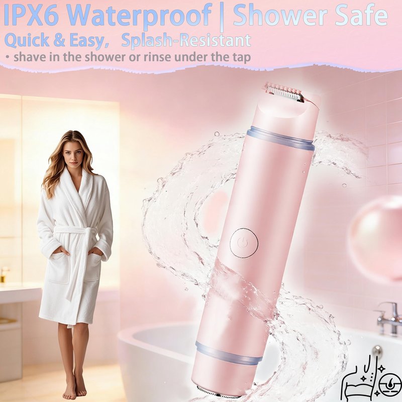 2026 New Bikini 2-in-1 Trimmer Electric Razor with Built-in LED Lights & Adjustable Cutter Head, Cleaning Brush，Fast USB Charge for Sensitive Skin Shaver for Body, Legs, Underarm,Complete Gift Set