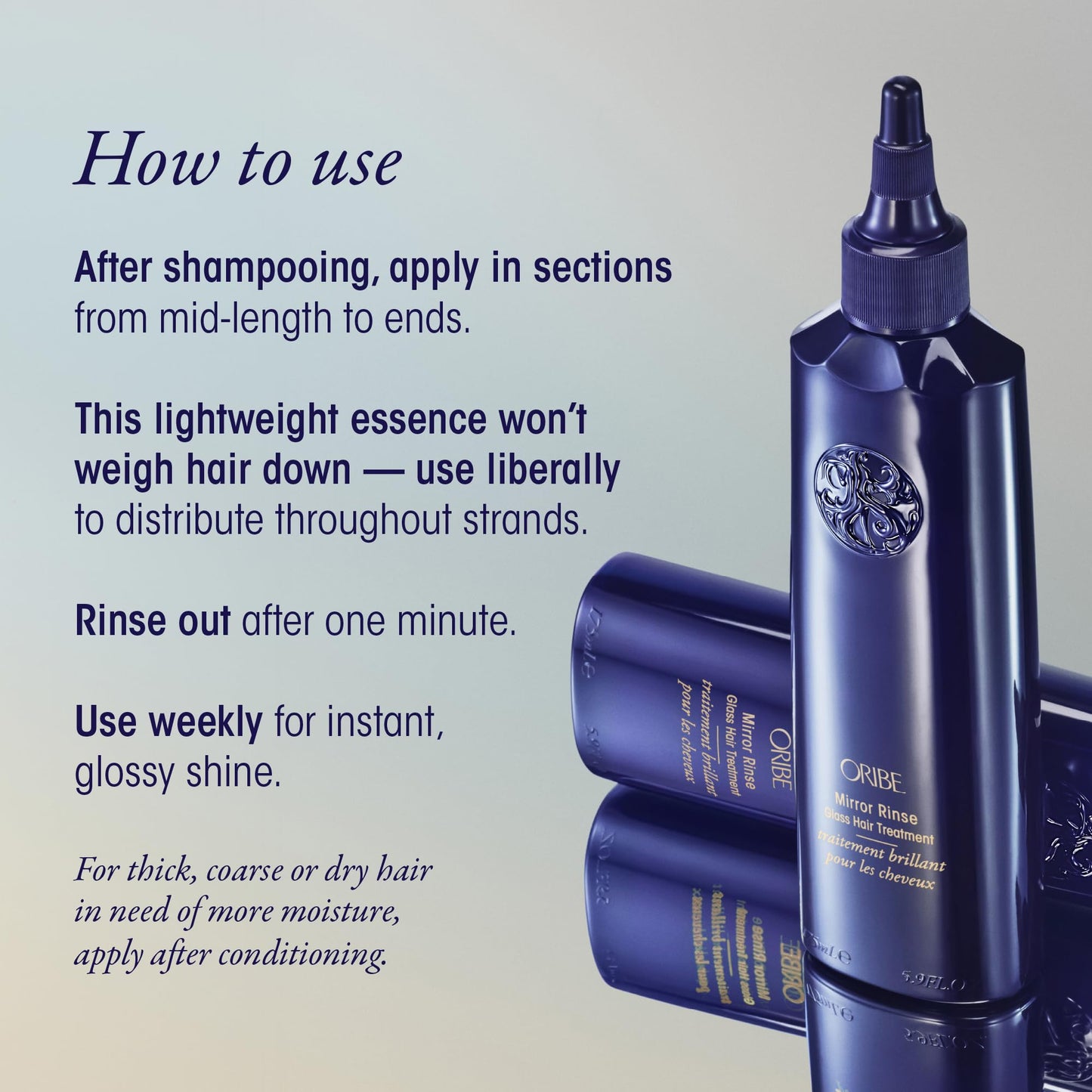 Oribe Mirror Rinse Glass Hair Treatment - Smooths & Adds Shine - 5.9oz