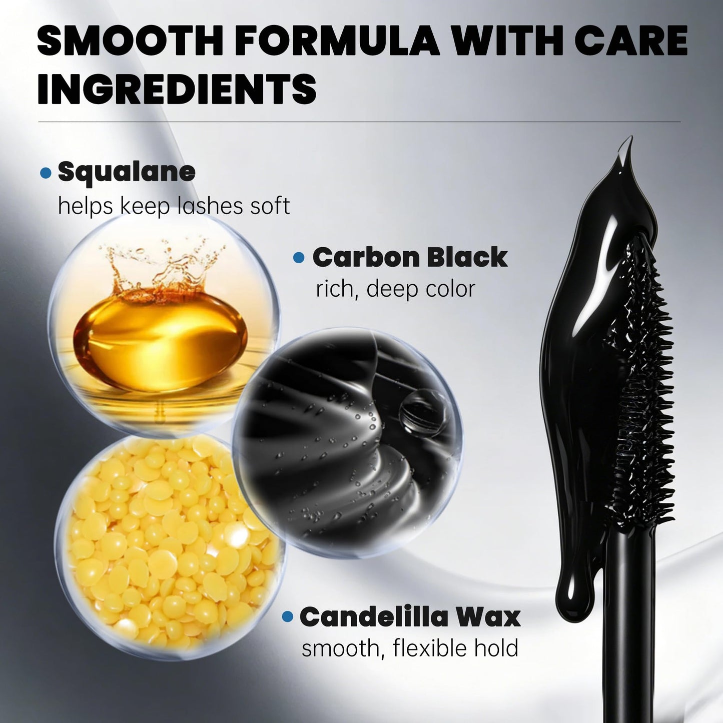 Mascara Volume and Length, Black Tubing Mascara No Smudging Clumpings for Sensitive Eyes, Volumizing, Lengthening, Curling, Multiplying for Fake Lashes Makeup, Vegan, Cruelty Free, 0.28 Fl Oz