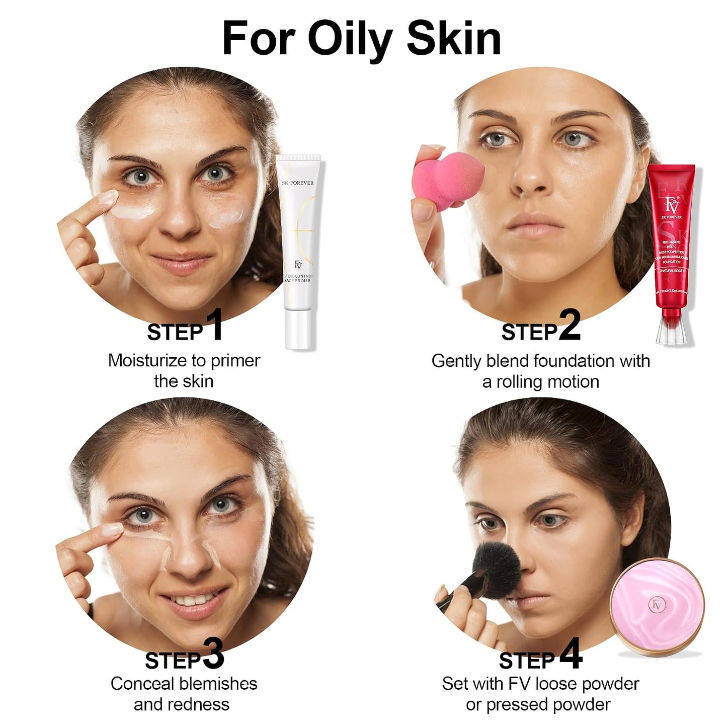 Waterproof Foundation - Lightweight Medium Coverage Liquid Makeup for Oily Skin | Classic Ivory, 2 Pack (1.05 fl. oz)