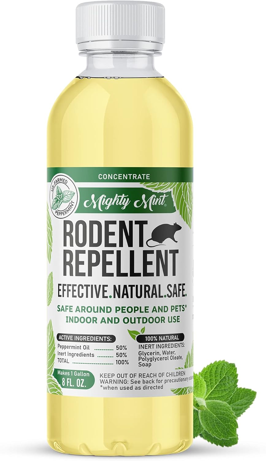Peppermint Oil Rodent Repellent Spray - Natural Indoor & Outdoor Control for Mice and Rats | 1 Gallon (128 oz)