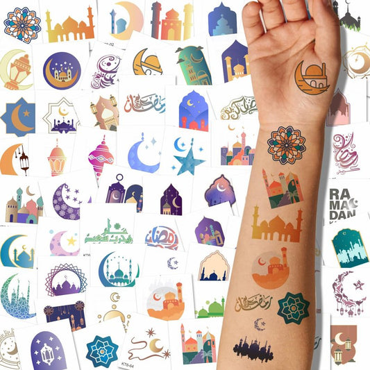 Individually Wrapped Cute Tattoos for Kids Adults,Waterproof Long Lasting 3-5 Days Fake Tattoos With Star Moon Castle Design,70pcs Temporary Tattoos for Kids Birthday Party Favors Goodie Bag Fillers