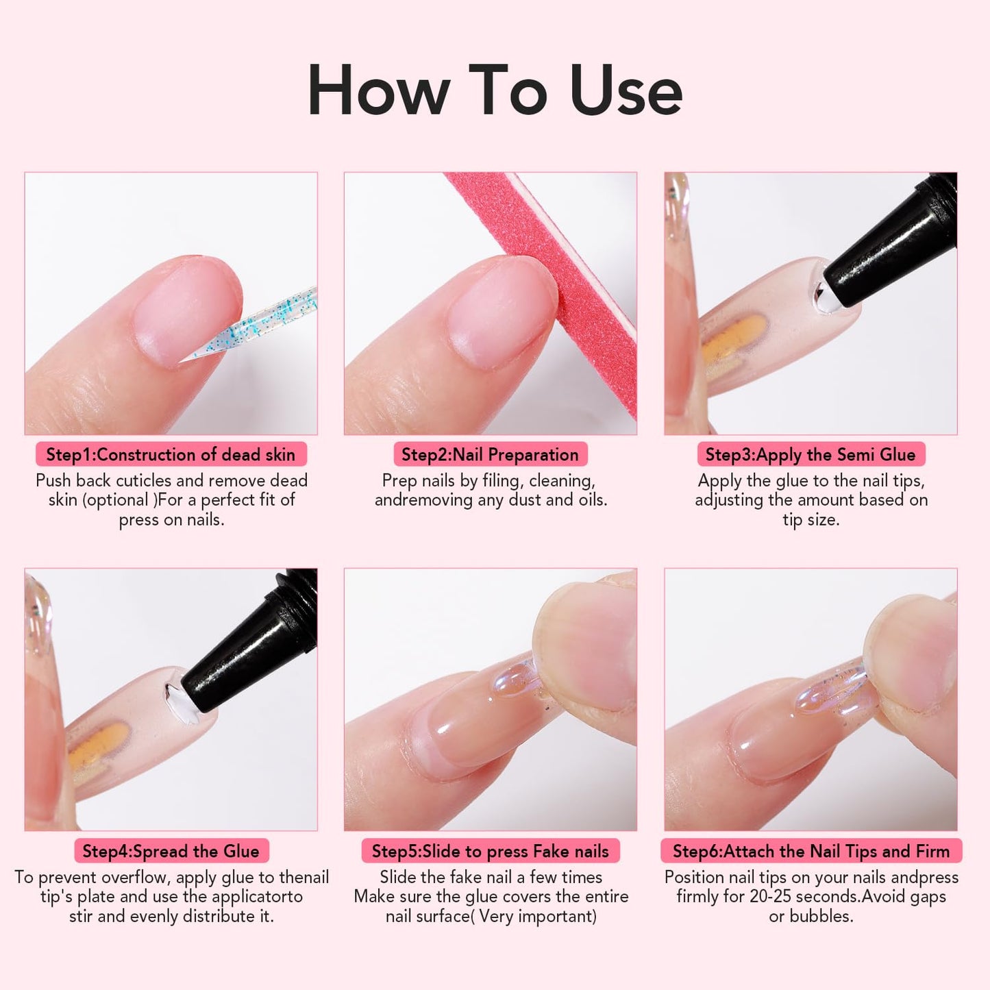 Quick Drying Semi Solid Nail Glue - 10g with 10ml Remover for Press-On Tips | Long Lasting Acrylic Nails Kit