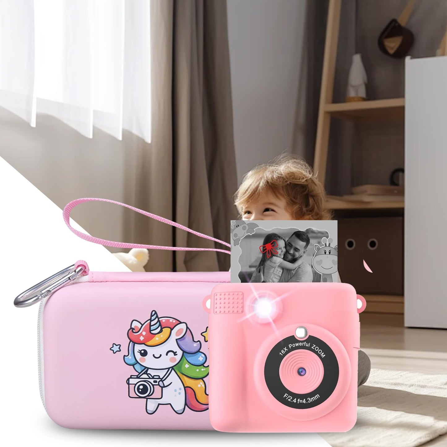 worfty Kids Camera Case for ESOXOFFORE/MYSTILUCK/TIATUA/Hangrui/Gofunly/MINIBEAR/Dylanto/GKTZ Instant Print Toddler Digital Paper Christmas Gifts and Birthday Gifts for Girls (Box Only)