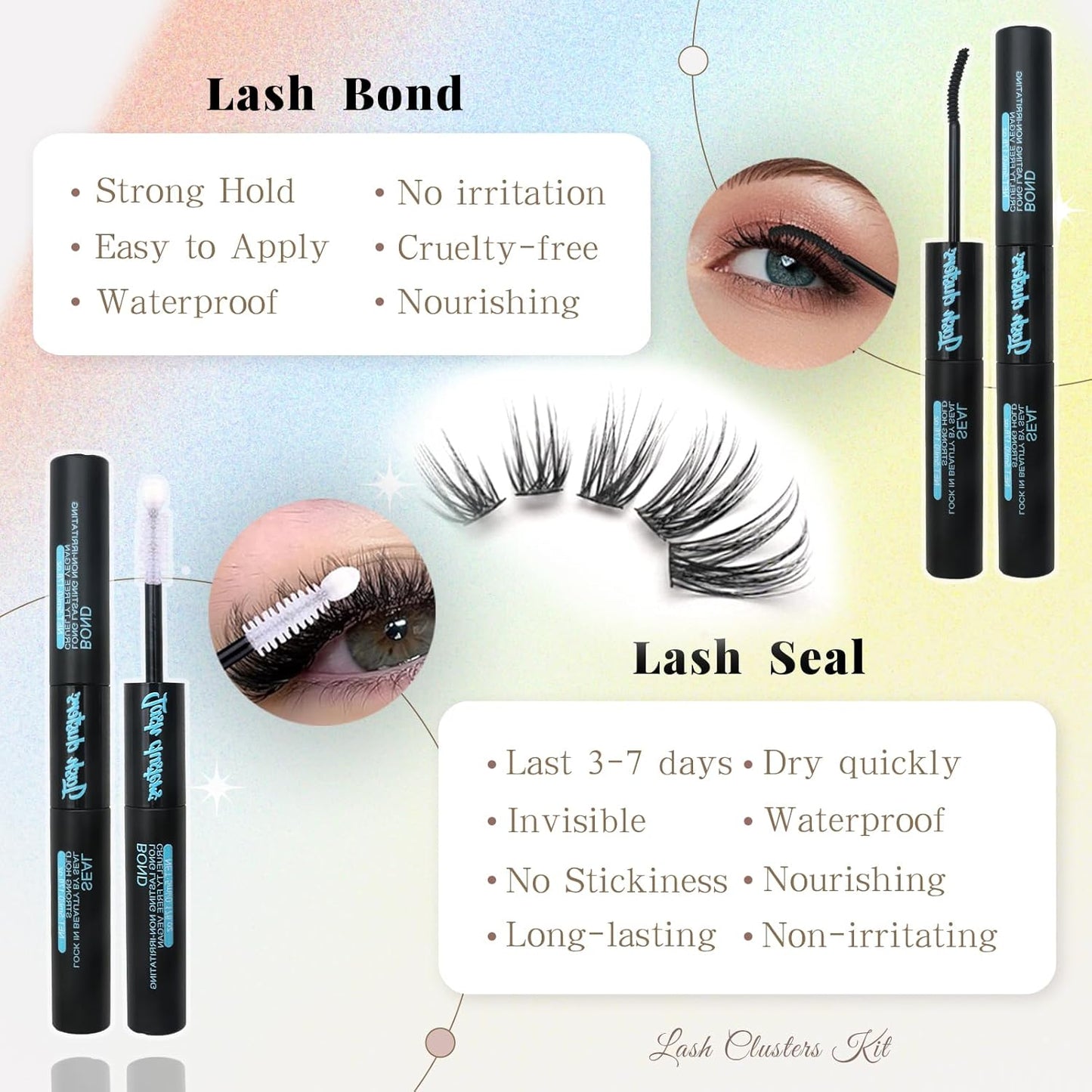 Natural Lash Cluster Eyelash Extensions Kit - 320 Pcs C Curl 10-16mm Fluffy Individual Lashes | DIY for Beginners