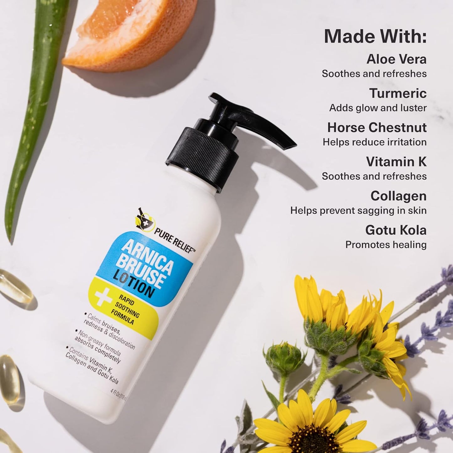 Arnica Cream for Bruise Relief - Extra Strength Moisturizing Formula with Vitamin K & Collagen | 4 Fl Oz