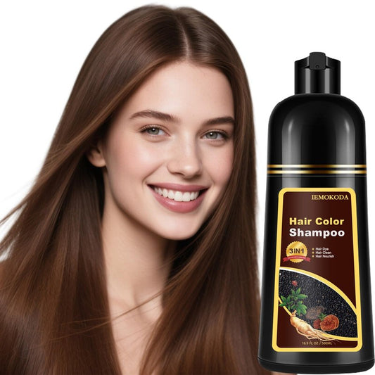 Fedulili Light Brown Hair Dye Shampoo 3-in-1, Instant Natural Hair Color Shampoo for Women Men Champu Para Canas Mujer, Lasting 3-4 Weeks & Easy to Use & All Hair Types & Root Touch Up, 500ml