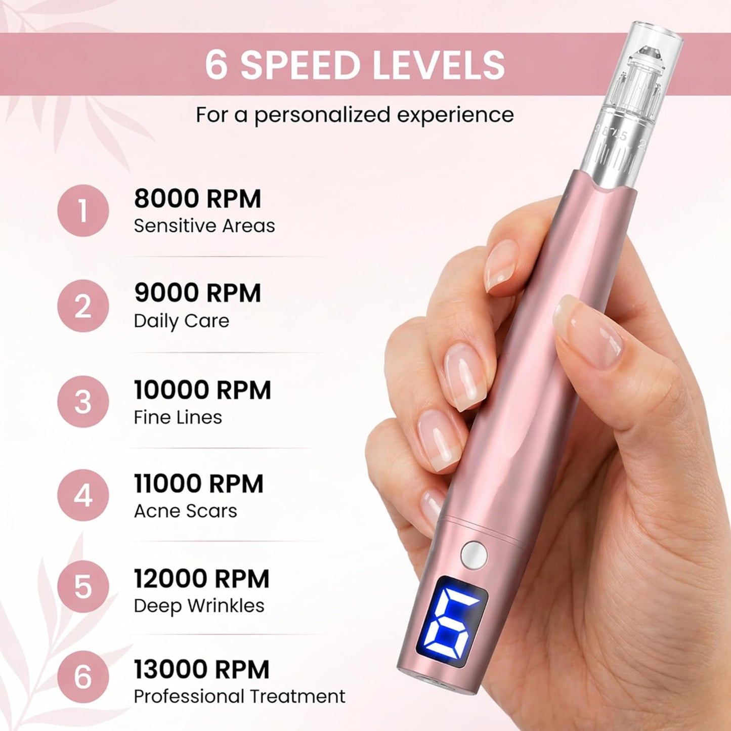 Microneedling Pen - Adjustable Electric Pen for Face & Body Care | Home Use