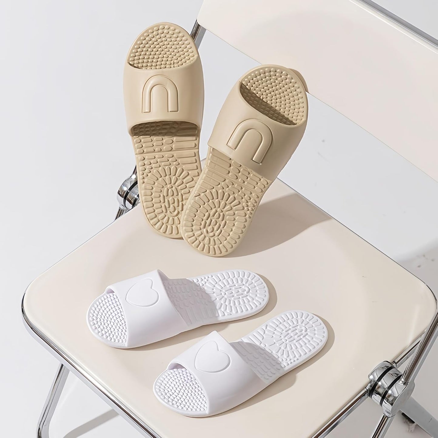 Foldable Travel Slides - Lightweight Non-Slip Massage Slippers for Men & Women | Portable Shower & Spa Use
