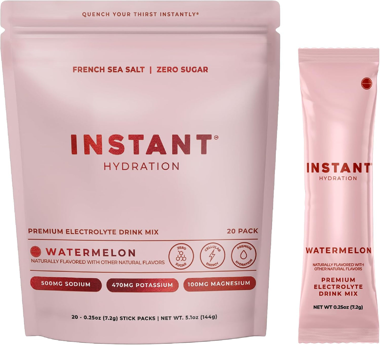 Electrolyte Drink Mix - Instant Hydration Sugar Free Cherry Limeade Powder Packets | 20 Travel Sticks for Recovery & Muscle Support