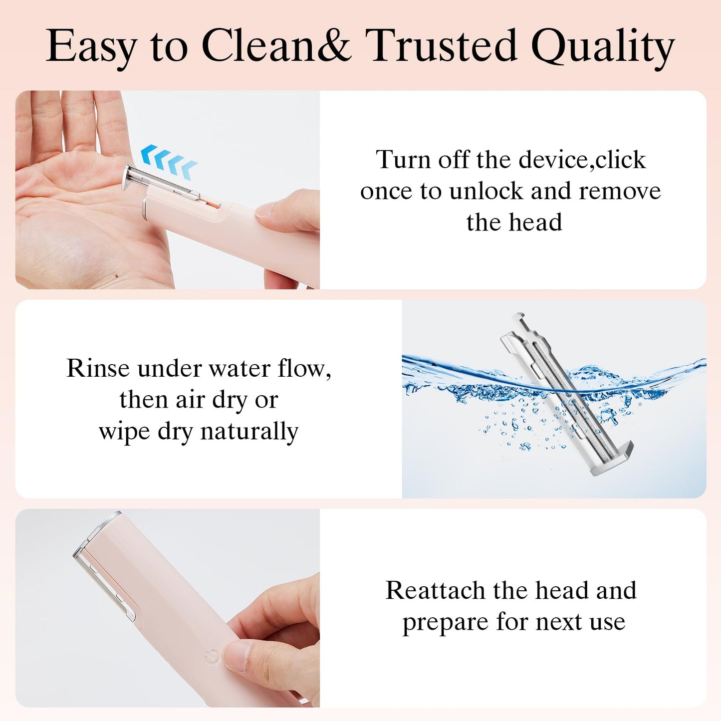 Dermaplane Razor for Women Face with 6 Refill Blades Dermaplaning Tool for Face to Remove Facial Hair & Peach Fuzz Sonic Dermaplaning Tool for Women Facial Hair Shaver Eyebrow Trimmer Razor