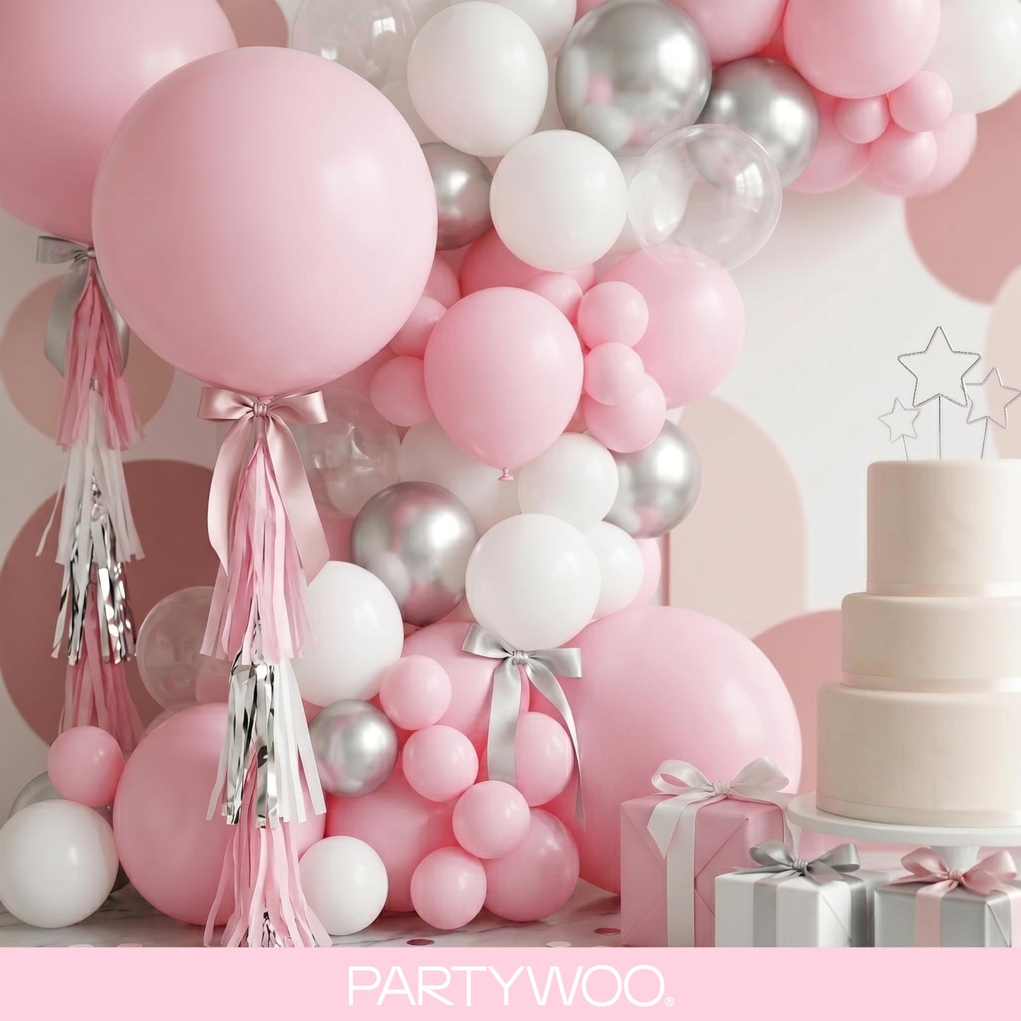PartyWoo Light Pink Balloons 100pcs Pastel Pale Baby Pink Color