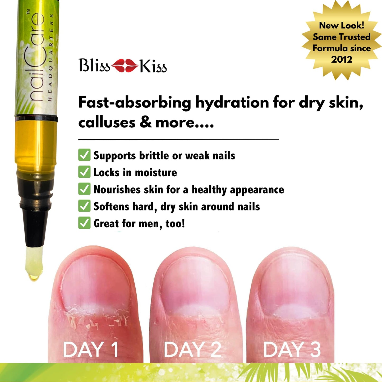 Nail Care Headquarters Simply Pure Cuticle Oil Pen for Nails - Nail Strengthener & Growth Oil and Serum for Damaged Nails, Hangnails w/Jojoba cuticle oil—Coconut Lime Verbena Fragrance