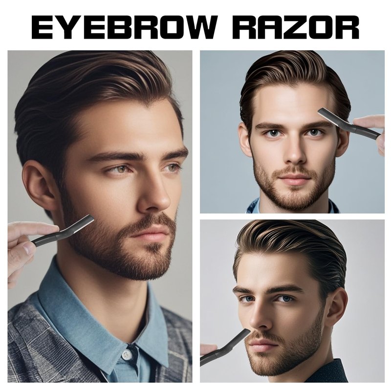 3-in-1 Multipurpose Eyebrow Grooming Set, Japanese Blades Precision Eyebrow Razors W/Tweezer & Trimmer Scissor, Eyebrow Set for Men and Women, Travel Case Included