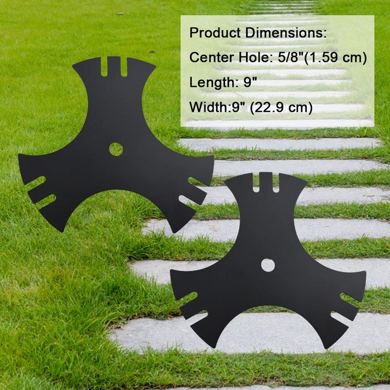 AMTHKNO 2 Pack 9" X5/8" 3-Side Edger Star Blades - for Craftsman Edger Replacement 9" Blades, Compatible with MTD 781-0748 781-0748-0637 40-009 490-105-M017