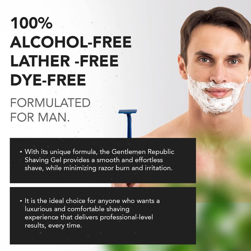 Gentlemen Republic 8oz Alcohol/Dye/Lather Free Sensitive Skin Shaving Gel