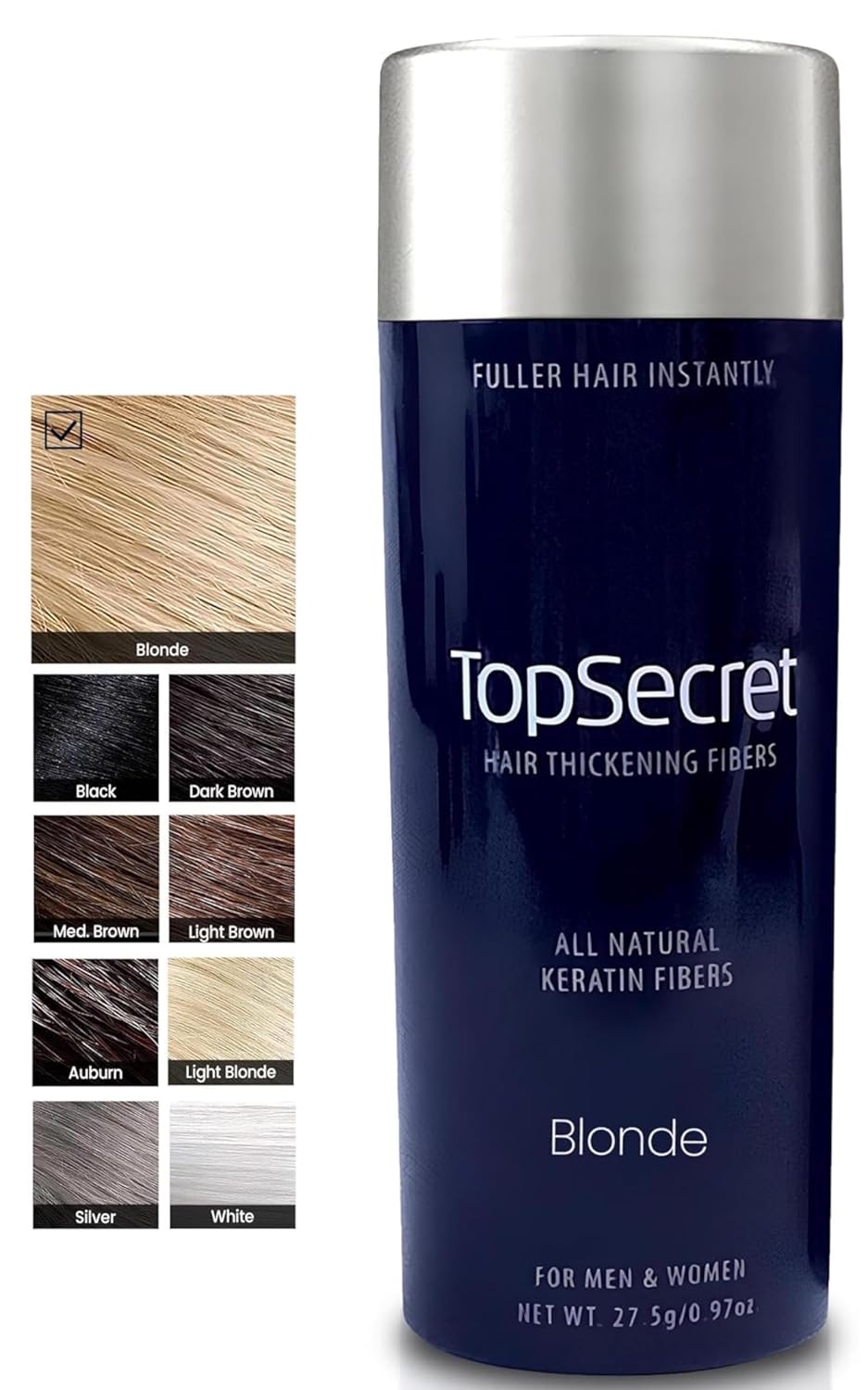 Hair Thickening Building Fibers - Natural & Undetectable Hair Filler for Men & Women | Weather-Resistant (Light Brown, Medium)