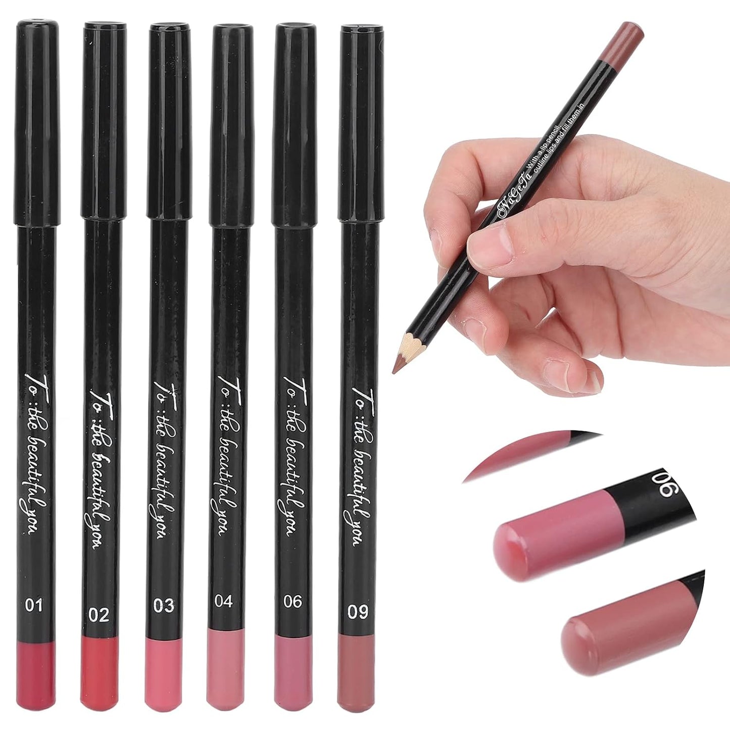 ANGGREK Lip Liner Set - 6 Matte Long-Lasting Pigmented Pencils | Professional Quality Makeup